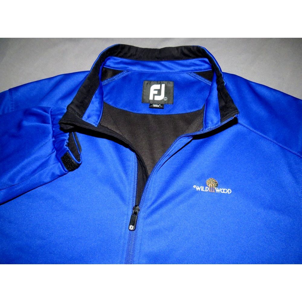 Men's FootJoy Long Sleeved Blue Zip-Up Polyester Soft Shell‎ Jacket Large